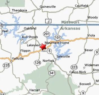 free-air service area map, Noth Central Arkansas Ozark Mountains